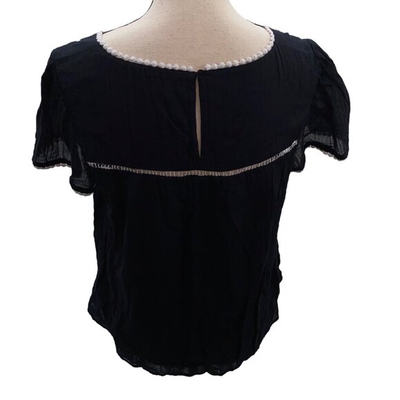 Crown & Ivy Medium Black Embroidered Blouse - Picture 4 of 5